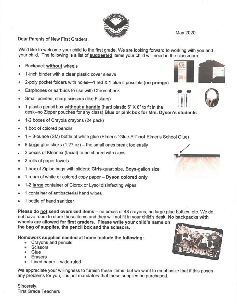 Supply list